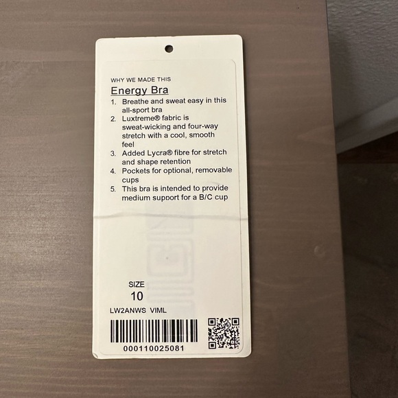 lululemon athletica women’s Energy Bra - Vitalize Multi - Picture 7 of 7